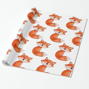 Papel De Presente Animal bonito da floresta do Fox   do bebê