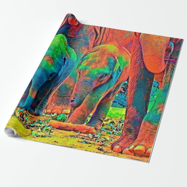 Papel De Presente AnimalColor_Elephant_001_by_JAMColors (Desenrolado)