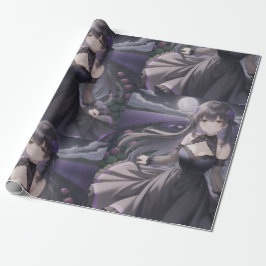 Papel De Presente Anime papel de enrolamento preto e roxo