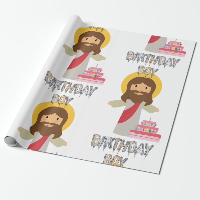 Papel De Presente aniversariante jesus christmas (Desenrolado)