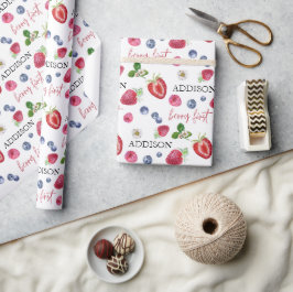 Papel De Presente Aniversário bonito de morango