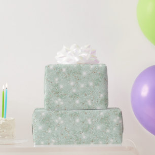 Papel De Presente Aniversário Brilho Falso Verde Menta