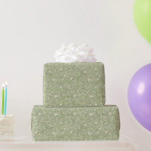 Papel De Presente Aniversário Brilho Verde Abacate Chic
