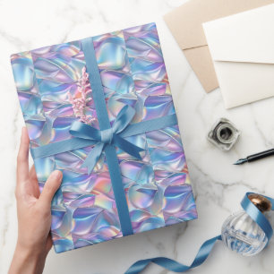 Papel De Presente Aniversário Casamento Bodas Iridescente Metálico 6