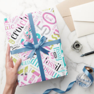 Papel De Presente Aniversário Cloud 50 Rosa ID266