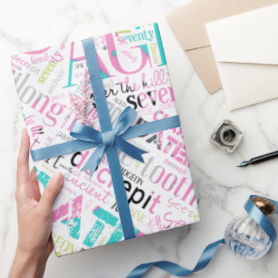 Papel De Presente Aniversário Cloud 70 Pink ID266