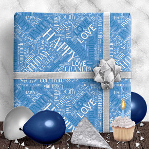 Papel De Presente Aniversário Cloud Grandpa Blue ID276