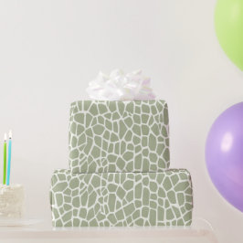 Papel De Presente Aniversário com Estampa de Girafa Verde