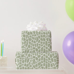 Papel De Presente Aniversário com Estampa de Girafa Verde