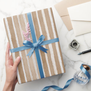 Papel De Presente Aniversário Creme e Marrom