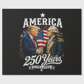 Papel De Presente Aniversário da América 250º Trump Washington