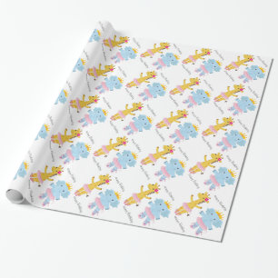 Papel De Presente Aniversário da bailarina do safari