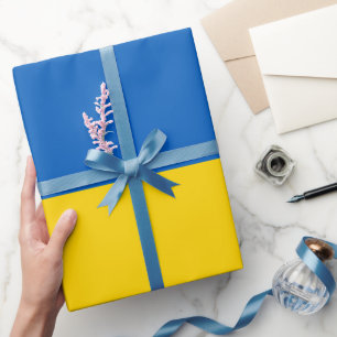 Papel De Presente Aniversário da bandeira ucraniana e Ucrânia, cas