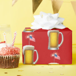 Papel De Presente Aniversário da Cerveja Patriótica com Bandeira e F