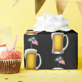 Papel De Presente Aniversário da Cerveja Patriótica com Bandeira e F