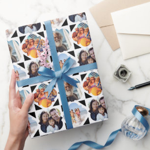 Papel De Presente Aniversário da Colagem de Fotos 4