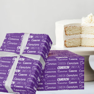 Papel De Presente Aniversário da Colagem de Tipografia Personalizada