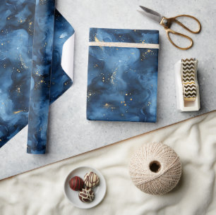 Papel De Presente Aniversário da Galáxia do Céu Azul