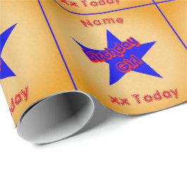 Papel De Presente Aniversário da Garota do Aniversário Bonita Person