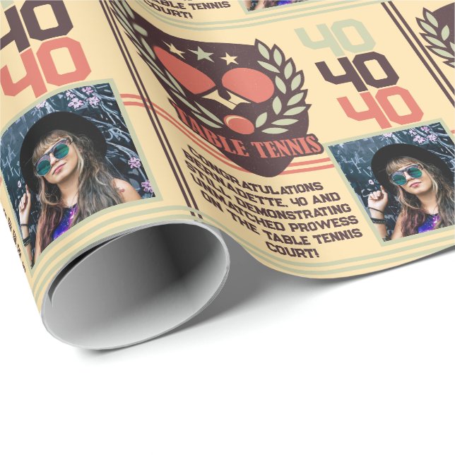 Papel De Presente Aniversário da Idade da Foto do Nome de Tênis Pers (Ponta do rolo)