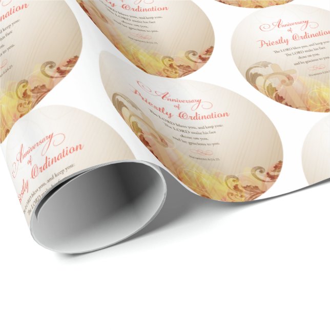 Papel De Presente Aniversário da Ordenação Sacerdosa (Ponta do rolo)