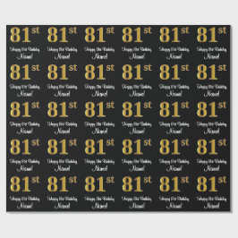 Papel De Presente Aniversário da rua: Elegante Luxurioso Faux Dourad