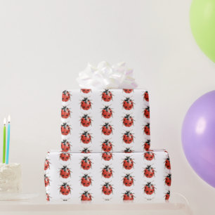 Papel De Presente Aniversário das Joanhinhas Vermelhas