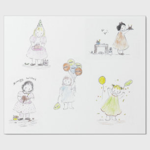 Papel De Presente Aniversário das meninas