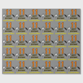 Papel De Presente Aniversário de 11: Tema de Halloween assustador, N