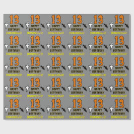 Papel De Presente Aniversário de 13: Tema de Halloween assustador, N