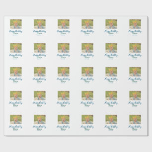 Papel De Presente Aniversário de 1 ano bebê crianças adicionar nome