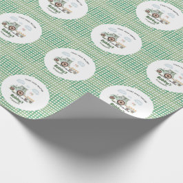 Papel De Presente Aniversário de 1 ano do seu trator