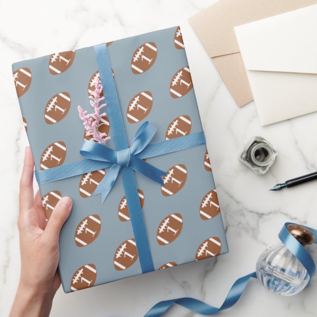 Papel De Presente Aniversário de 1 ano Futebol (Presentear)
