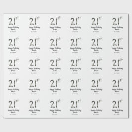 Papel De Presente aniversário de 21 anos adiciona nome data ano mode