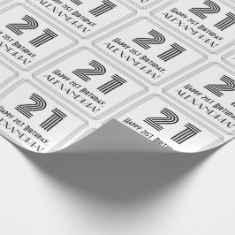 Papel De Presente aniversário de 21 anos: Art Deco - Estilo Inspirad