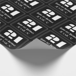 Papel De Presente aniversário de 21 anos: Art Deco Inspira "21" & No