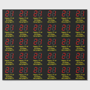 Papel De Presente Aniversário de 21 anos: Estilo vermelho "21" do