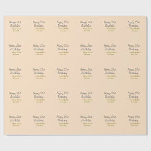 Papel De Presente Aniversário de 21 anos nome data cinza laranja pas