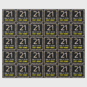 Papel De Presente aniversário de 21 anos: Número de Flores Florais,