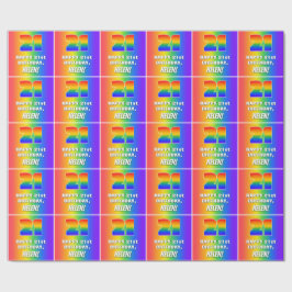 Papel De Presente aniversário de 21 anos: Padrão cotovelo colorido n