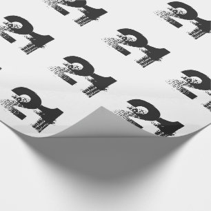 Papel De Presente Aniversário de 21 anos para qualquer um, preto no