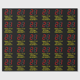Papel De Presente Aniversário de 21 anos: Relógio Digital Vermelho E