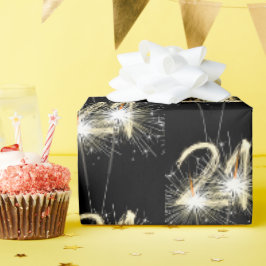 Papel De Presente aniversário de 21 anos Sparklers em preto