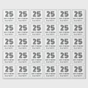 Papel De Presente Aniversário de 25: Art Deco Estilo Inspirado "25"