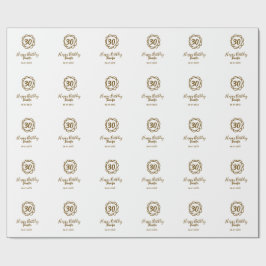 Papel De Presente aniversário de 30 anos adiciona nome data ano ouro