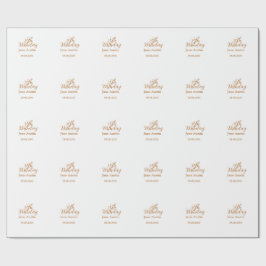 Papel De Presente aniversário de 30 anos cobre marrom simples elegan