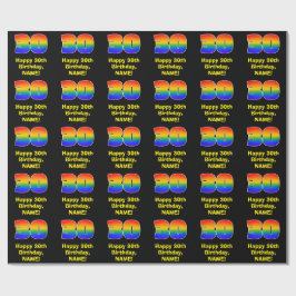 Papel De Presente aniversário de 30 anos: Divertido, Colorido Arco-Í