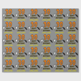 Papel De Presente aniversário de 30 anos: Tema do Dia das Bruxas, No