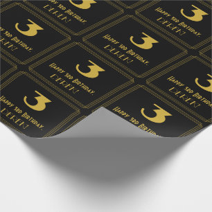 Papel De Presente aniversário de 3 anos - Art Deco - Procura inspir