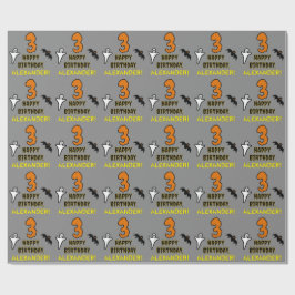 Papel De Presente aniversário de 3 anos: Tema do Dia das Bruxas Spoo